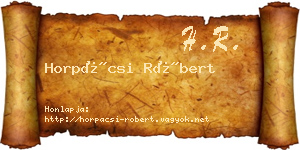 Horpácsi Róbert névjegykártya
